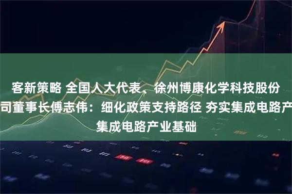 客新策略 全国人大代表、徐州博康化学科技股份有限公司董事长傅志伟：细化政策支持路径 夯实集成电路产业基础